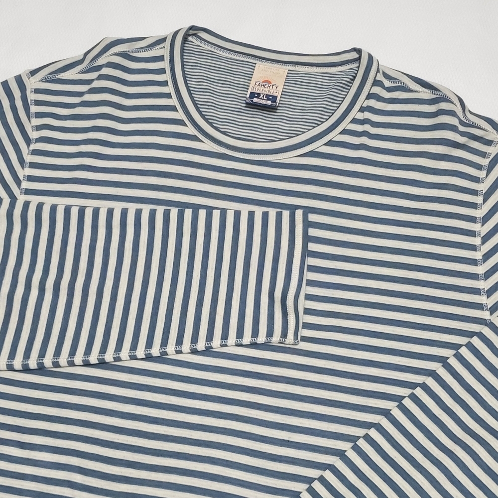 Faherty Cloud Reversible Long Sleeve Tee Marine I… - image 2